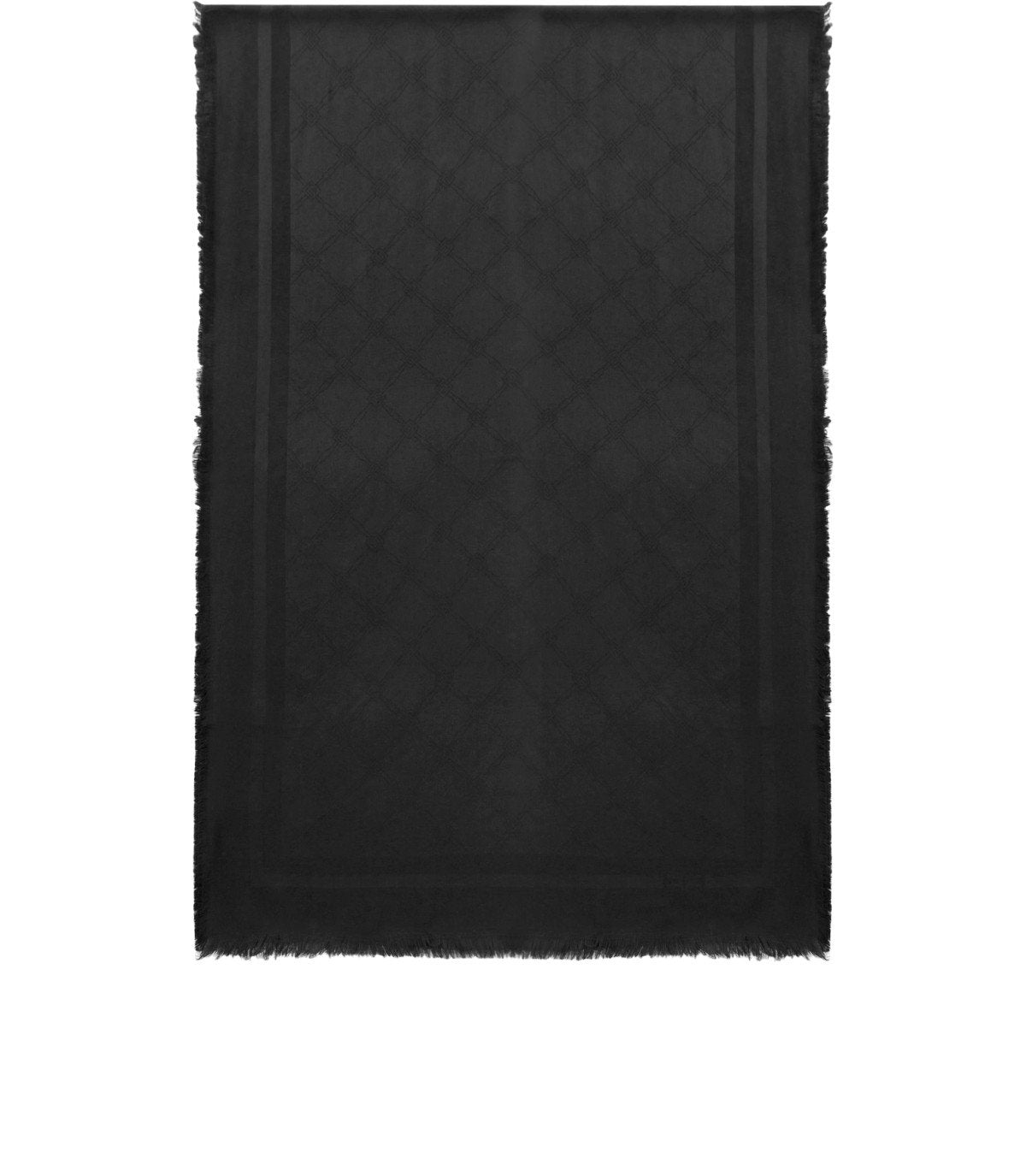 ELISABETTA FRANCHI BLACK MONOGRAM FOULARD SCARF