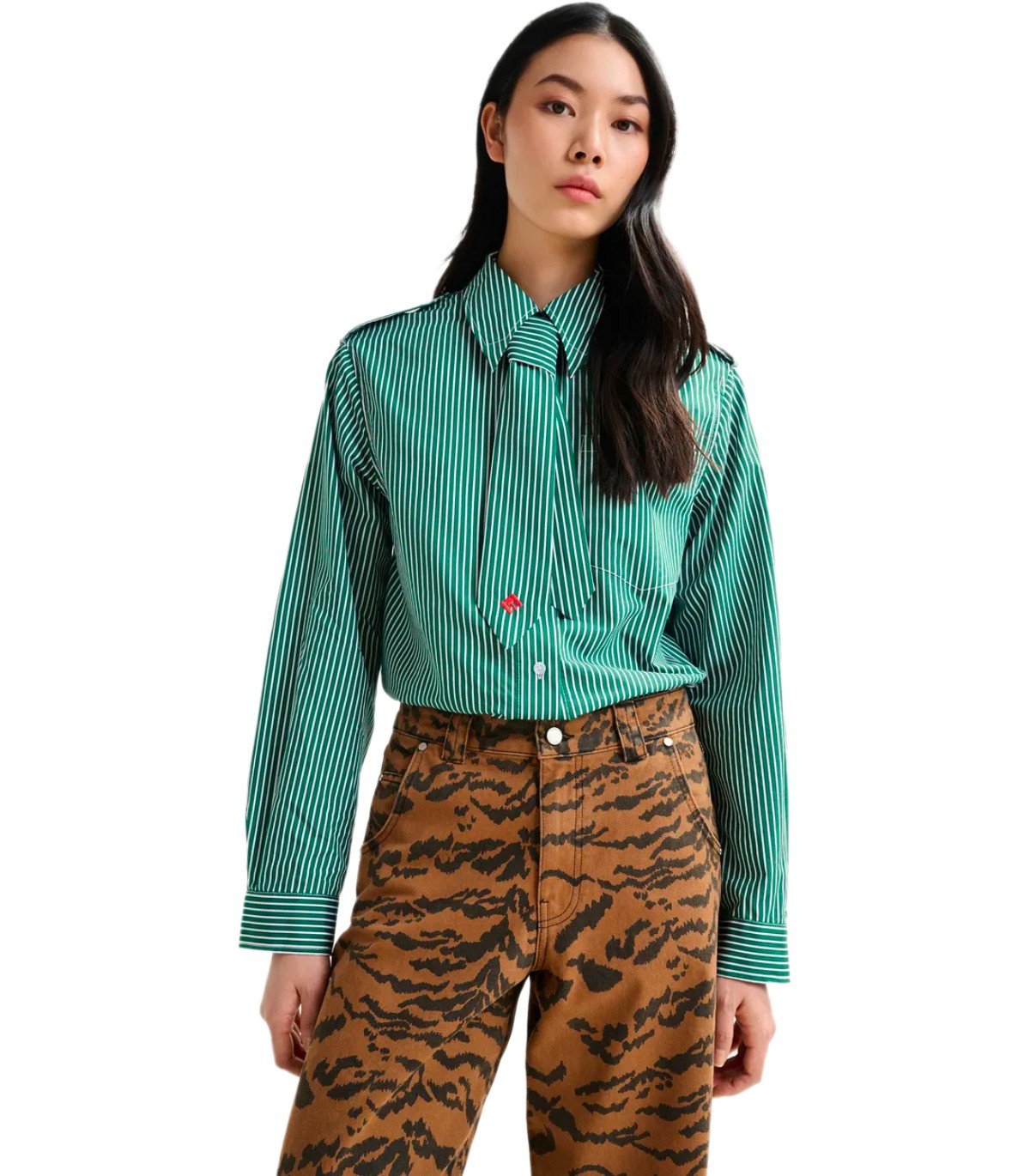 ESSENTIEL ANTWERP IGOLD GREEN SHIRT