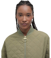 BARBOUR EMLYN DUSKY GREEN GEWATTEERDE BOMBER JAS