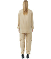 GANNI BEIGE SATIN SHIRT