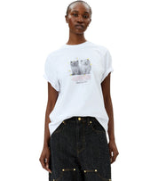 GANNI OVERSIZE WHITE T-SHIRT