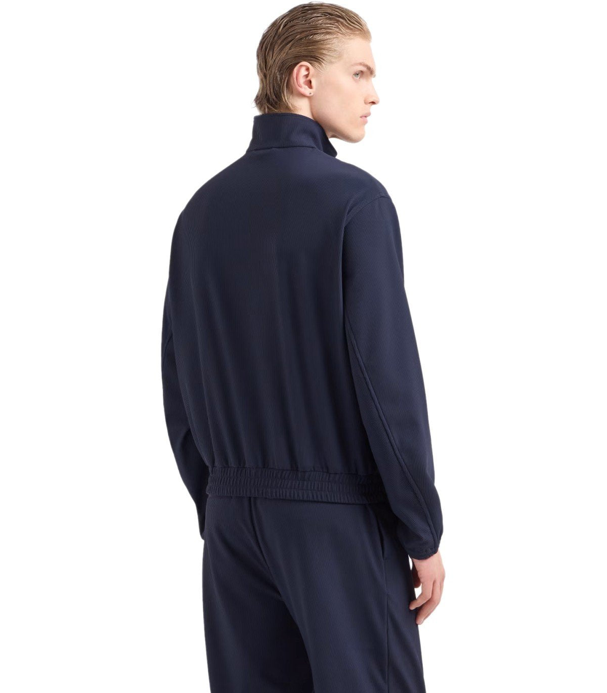 EMPORIO ARMANI NAVY BLUE RIBBED JACKET