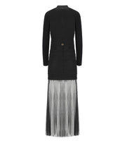 TWINSET BLACK PLUMETIS LONG DRESS