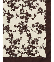 ELISABETTA FRANCHI LEMONADE CACAO FLORAL FOULARD SCARF