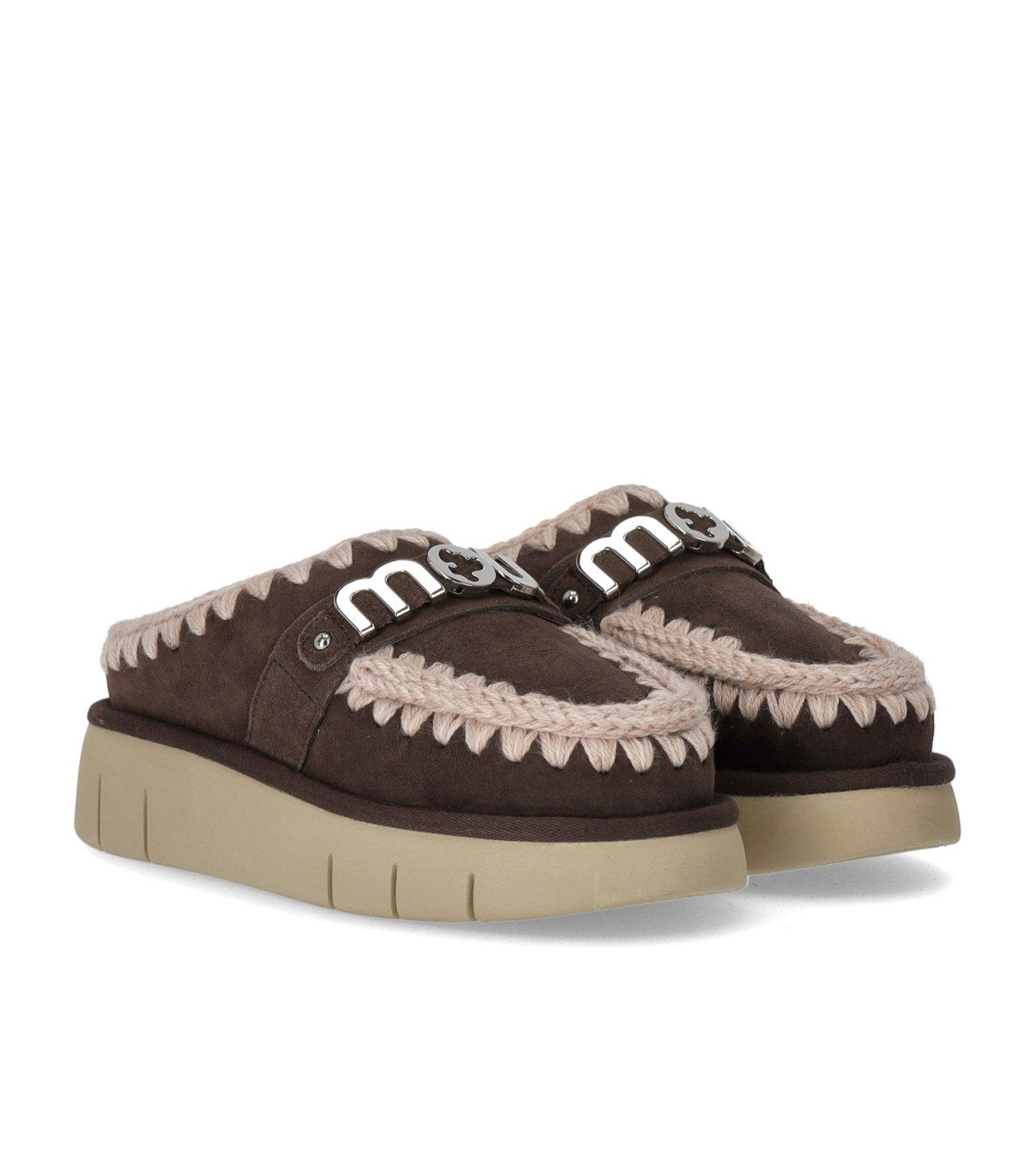 MOU BOUNCE METAL LOGO MOCHA CLOG