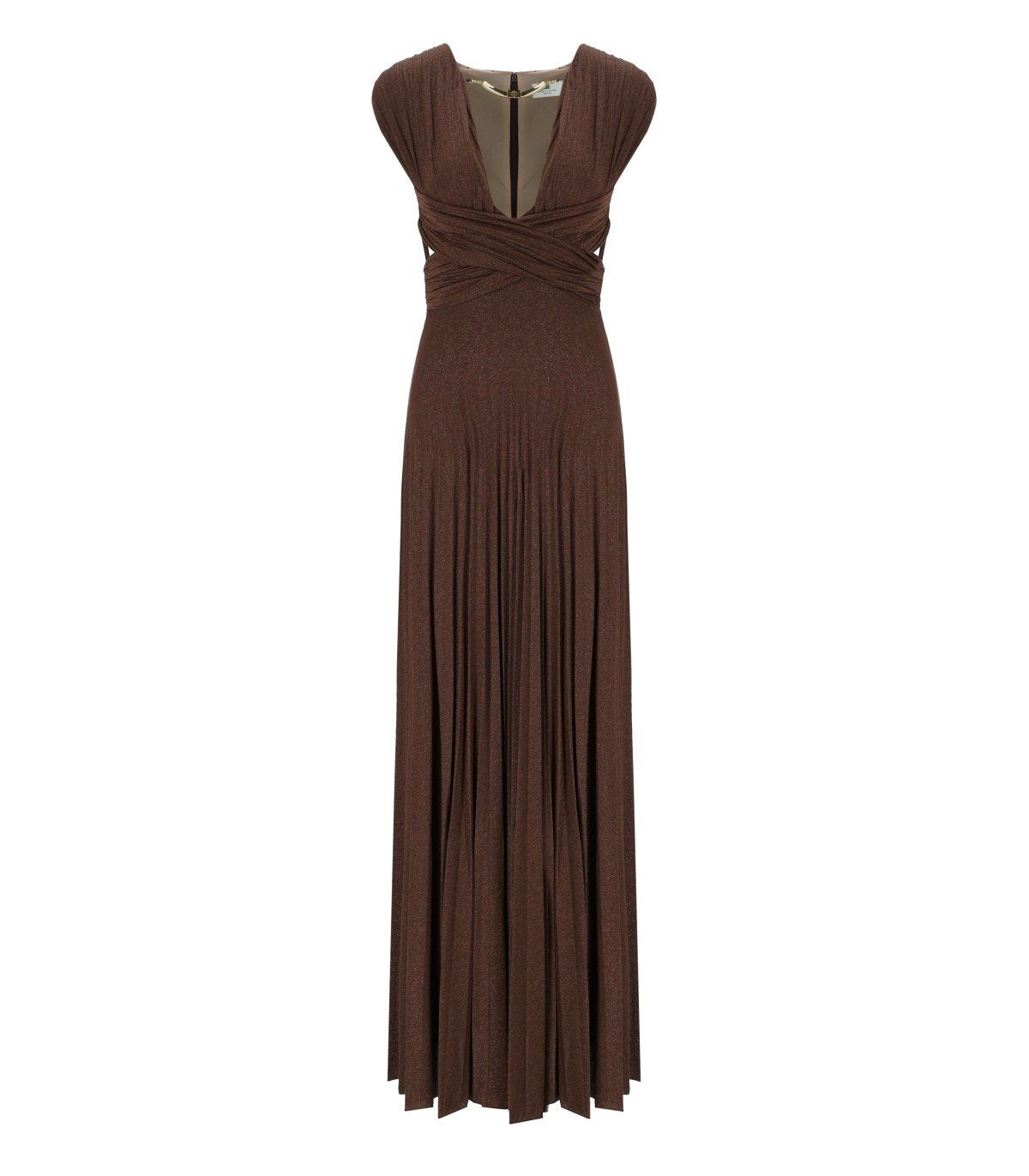 ELISABETTA FRANCHI RED CARPET COFFEE DRESS – FerrarisBoutique