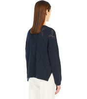 MAX MARA WEEKEND ABBOZZI BLUE CREWNECK SWEATER