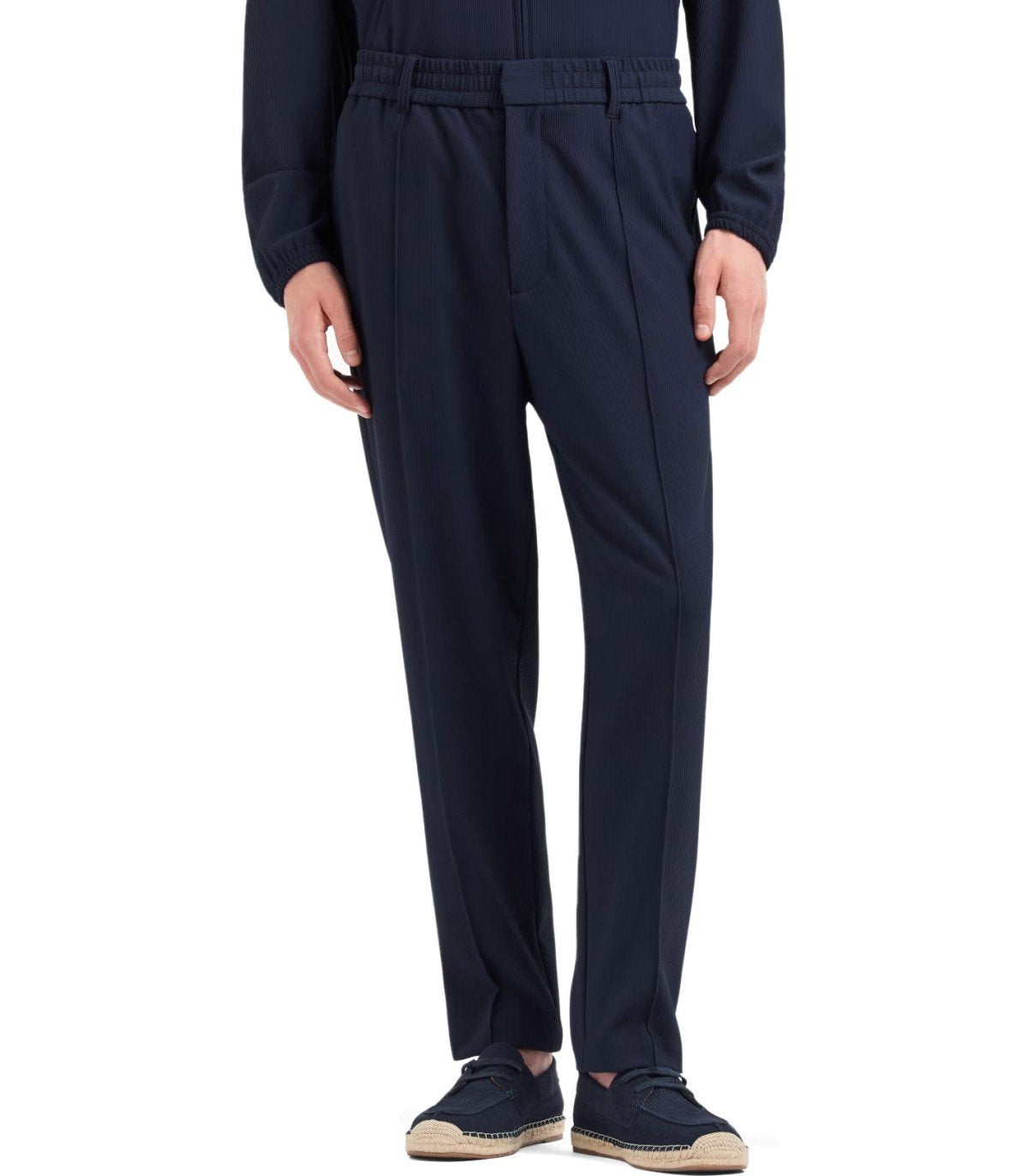 EMPORIO ARMANI BLUE RIBBED PANTS