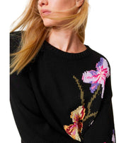 MAGLIONE GIROCOLLO CON RICAMO NERO TWINSET