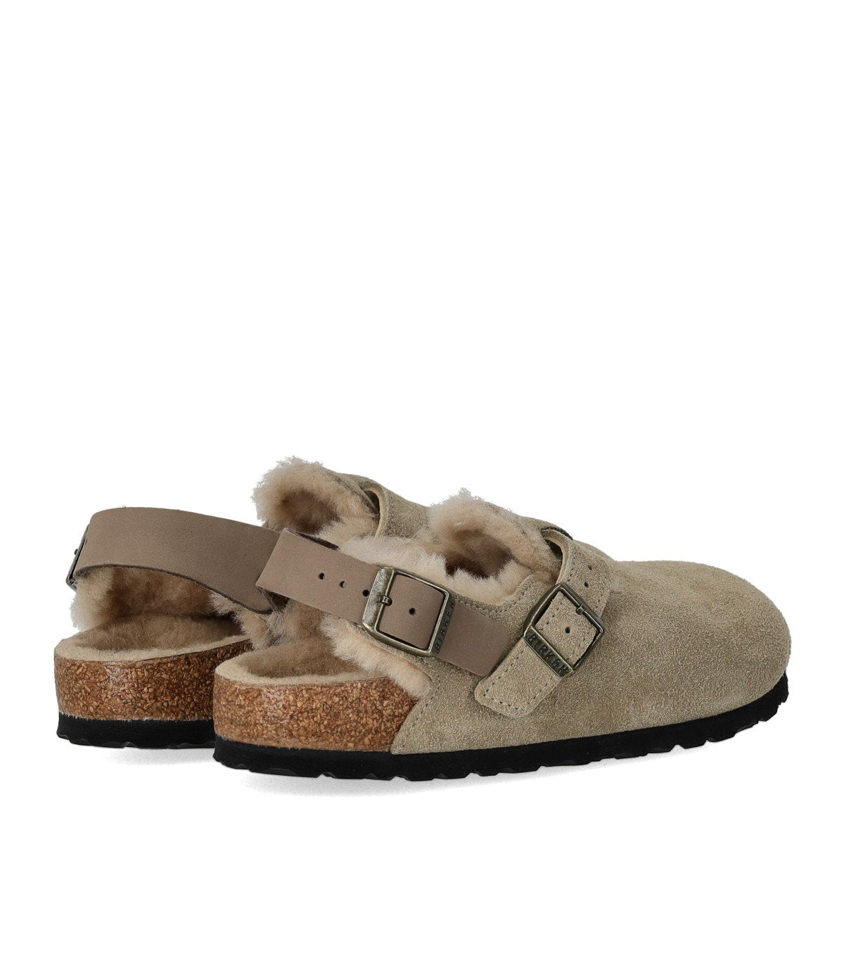BIRKENSTOCK TOKIO SHEARLING TAUPE CLOG