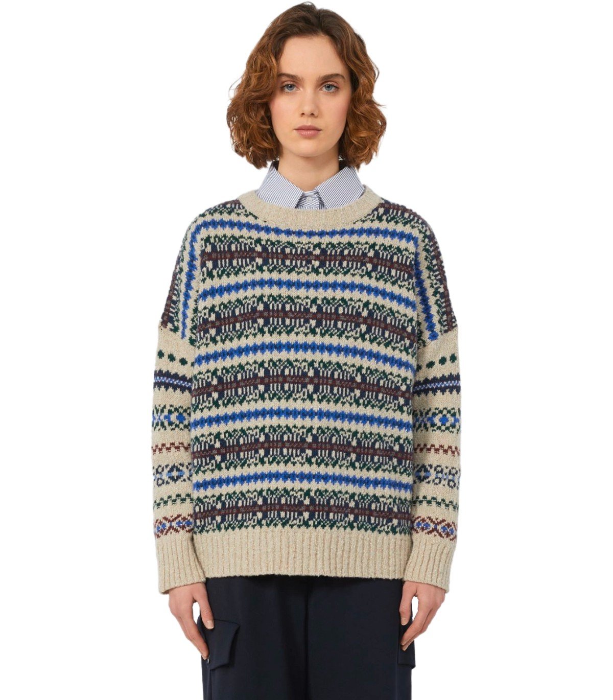MAGLIONE GIROCOLLO RIVETTO MULTICOLORE MAX MARA WEEKEND