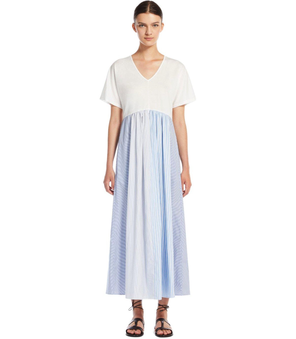 MAX MARA WEEKEND BRONZO WEISSES LANGES KLEID