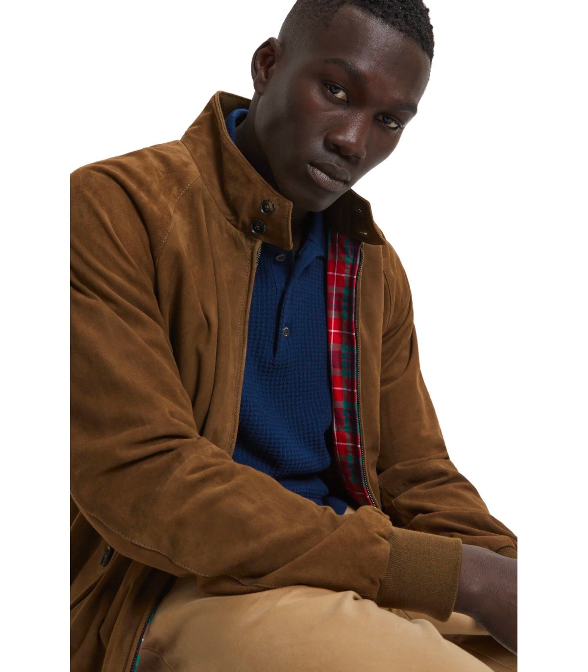 BARACUTA G9 SUÈDE DARK OLIVE BOMBER JACKET
