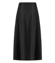 ADD NYLON BRIGHT BLACK LONG SKIRT
