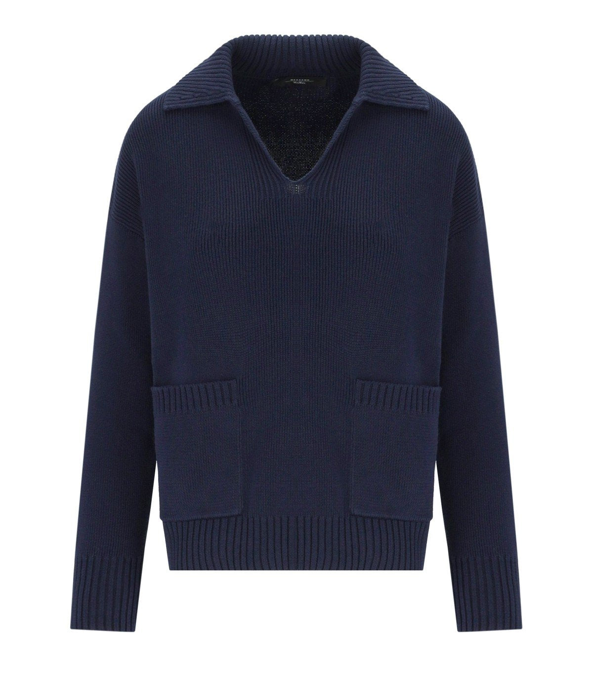 MAX MARA WEEKEND SALOON BLUE POLO SWEATER