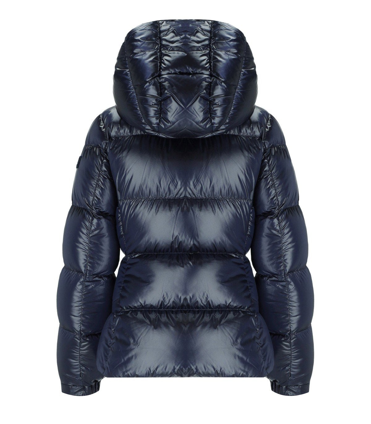 ADD SHINY PACIFIC BLUE HOODED DOWN JACKET