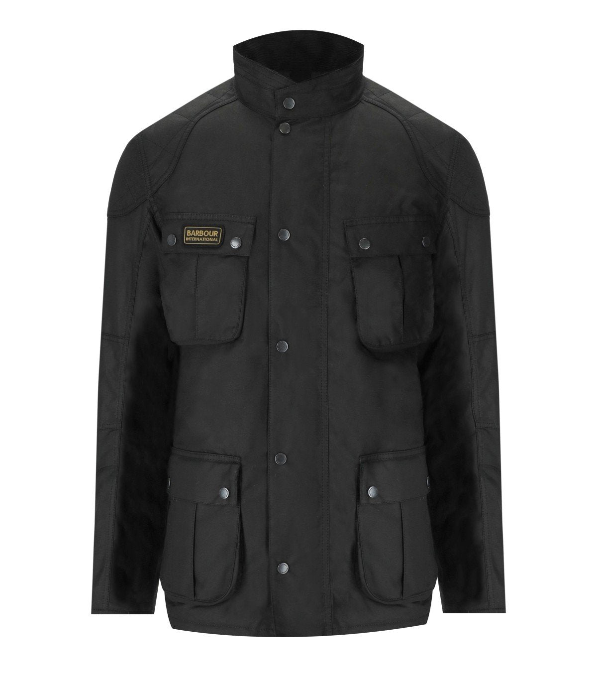 BARBOUR INTERNATIONAL WINTER LOCKSEAM WAX BLACK JACKET