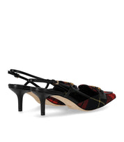 DÉCOLLETÉ SLINGBACK TARTAN NERO ROSSO ELISABETTA FRANCHI