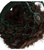 KURT GEIGER MACRAME CRYSTAL GREEN HANDBAG