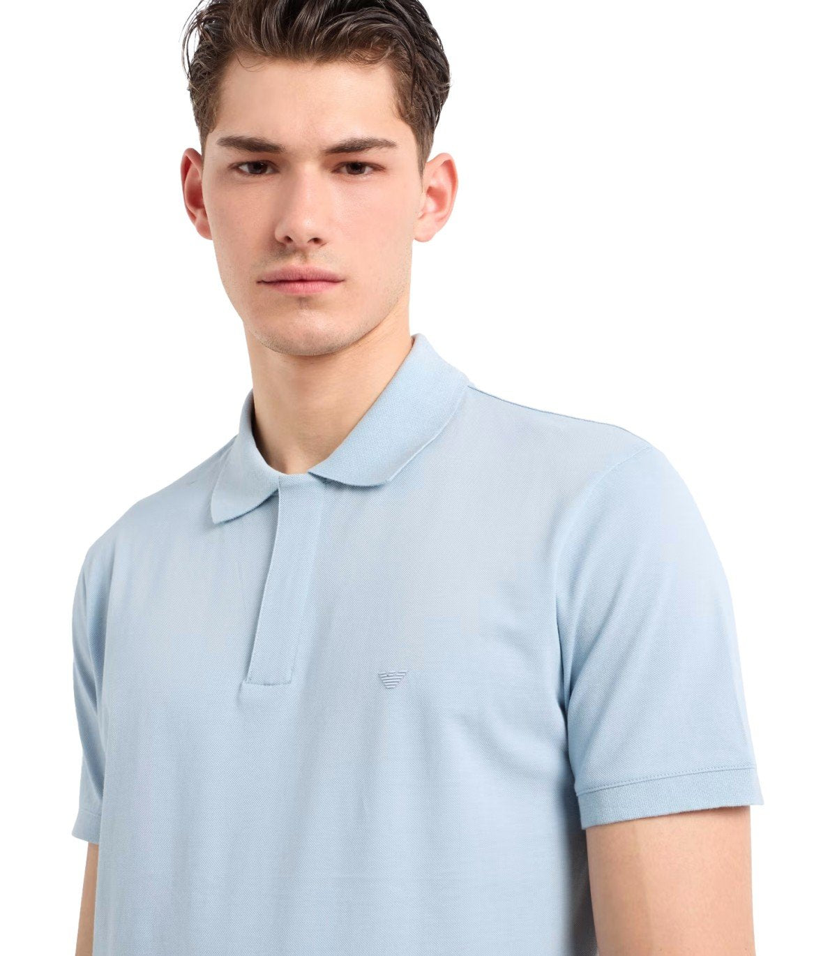 EMPORIO ARMANI TRAVEL ESSENTIAL LIGHT BLUE POLO SHIRT