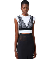 ELISABETTA FRANCHI T-SHIRT MET KANTEN BRALETTE