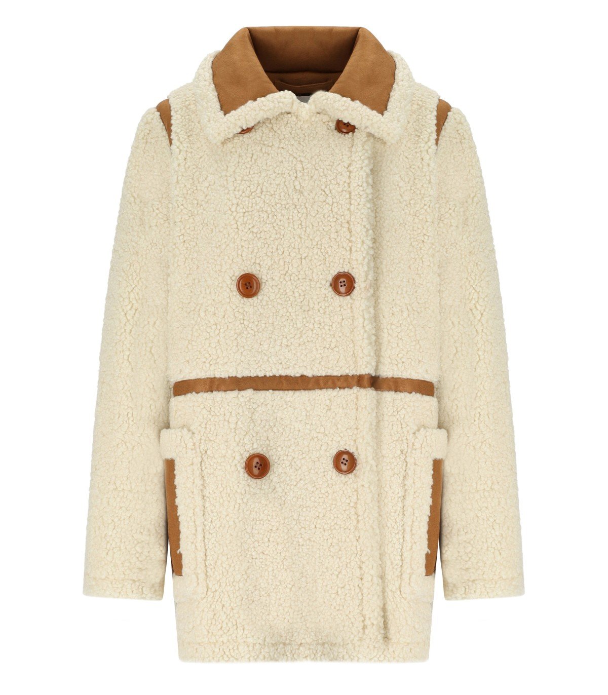 STAND STUDIO CHLOE ECRU DOUBLE-BREASTED JACKET