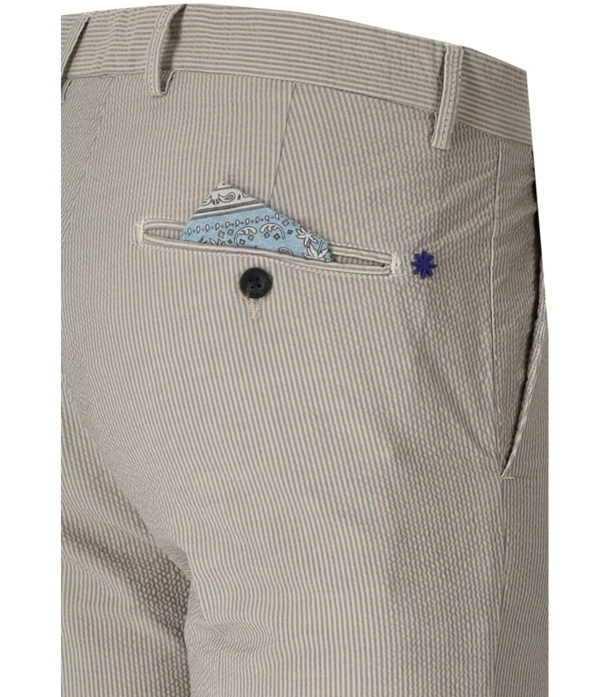 MANUEL RITZ BEIGE LIGHT BLUE STRIPED PANTS
