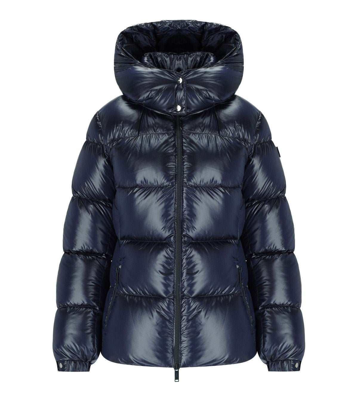 ADD SHINY PACIFIC BLUE HOODED DOWN JACKET