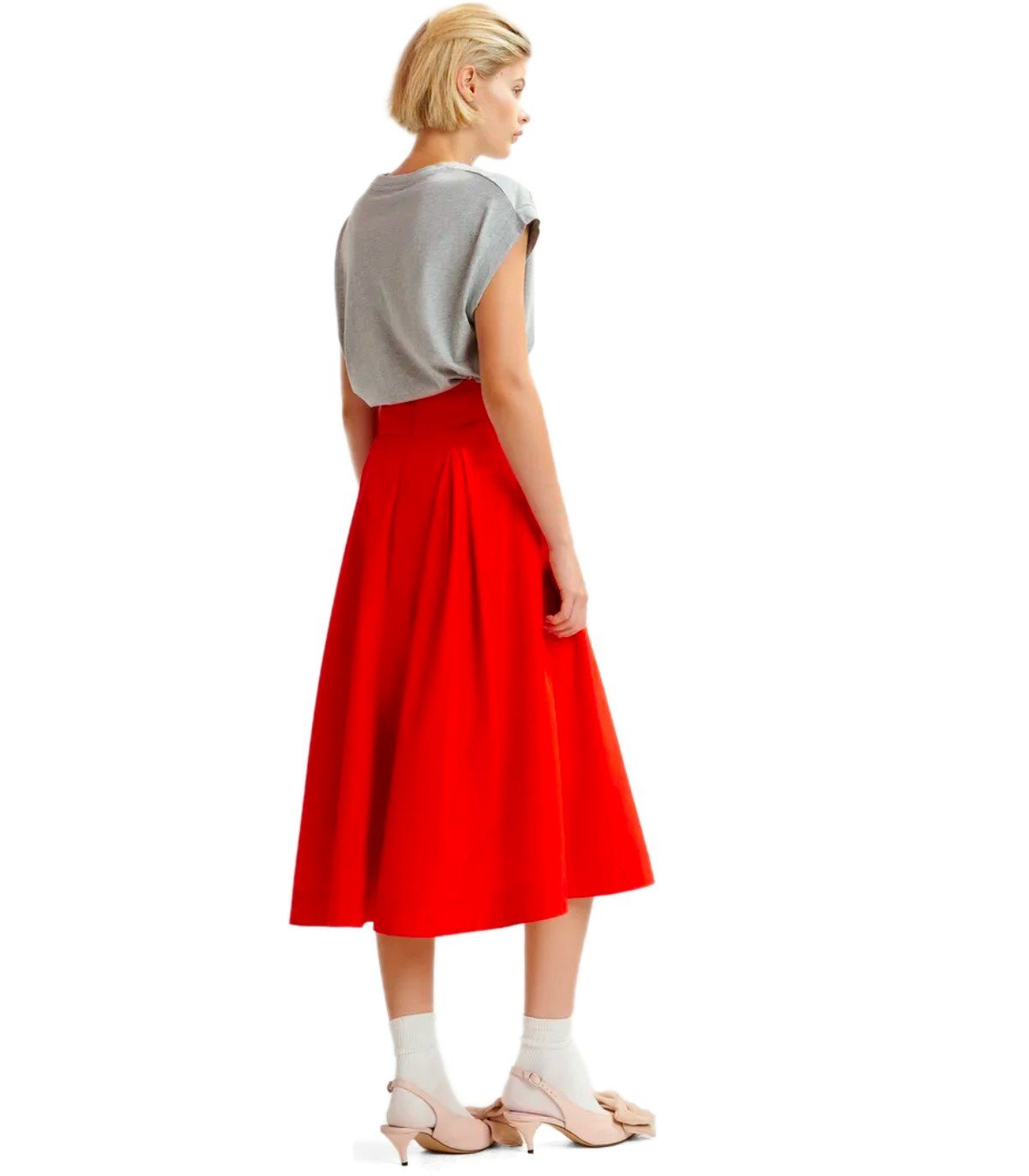 ESSENTIEL ANTWERP HOSANNA RED MIDI SKIRT