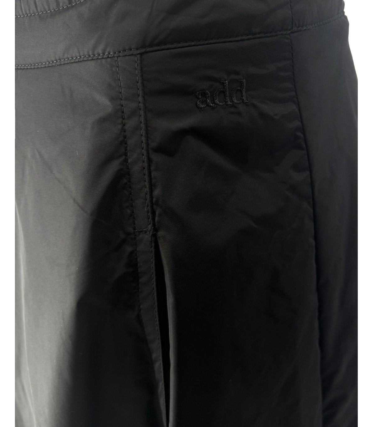 ADD NYLON BRIGHT BLACK LONG SKIRT
