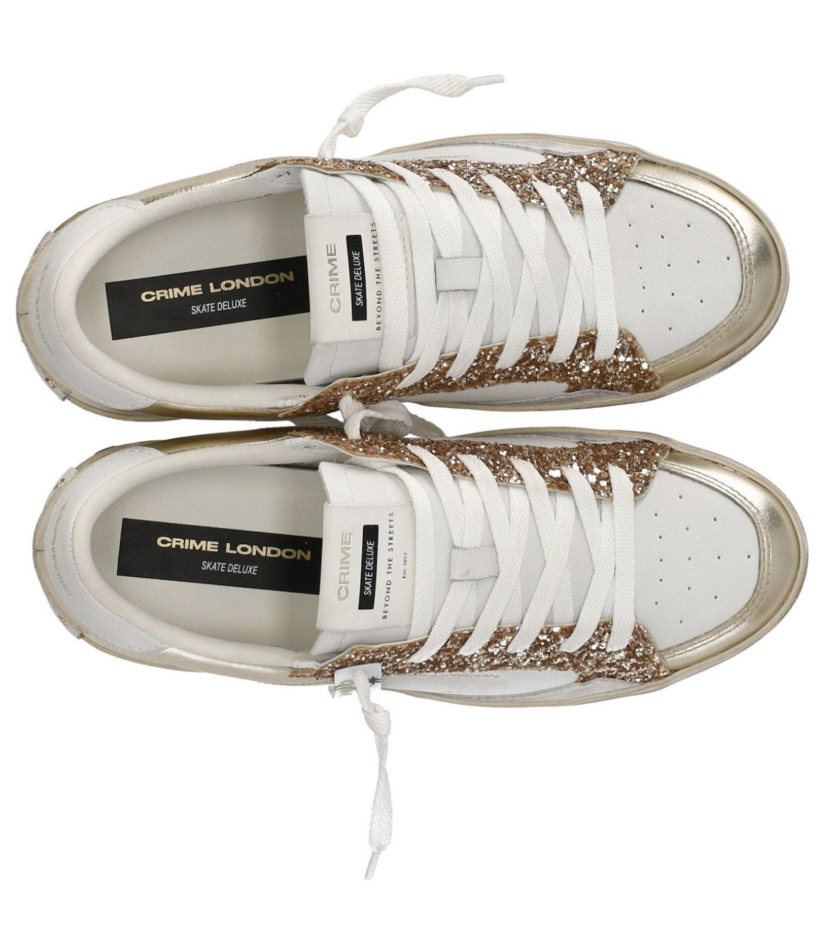 CRIME LONDON SK8 DELUXE PLATINUM GLAM SNEAKER