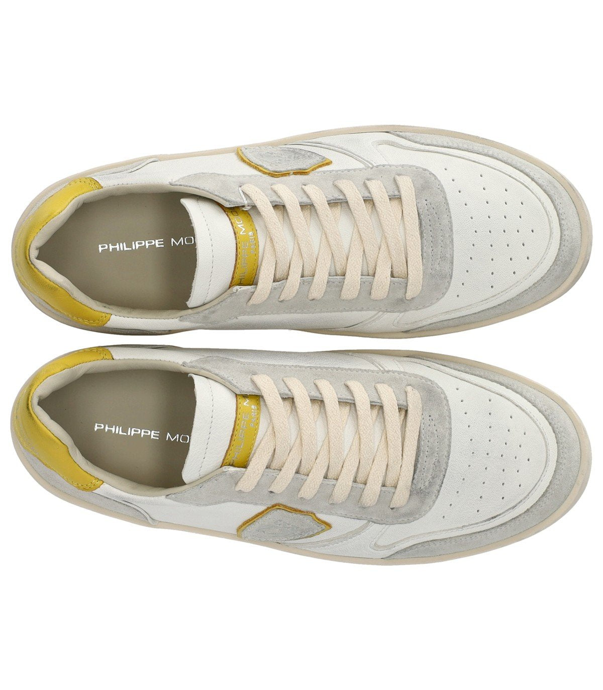 PHILIPPE MODEL NICE WHITE YELLOW SNEAKER
