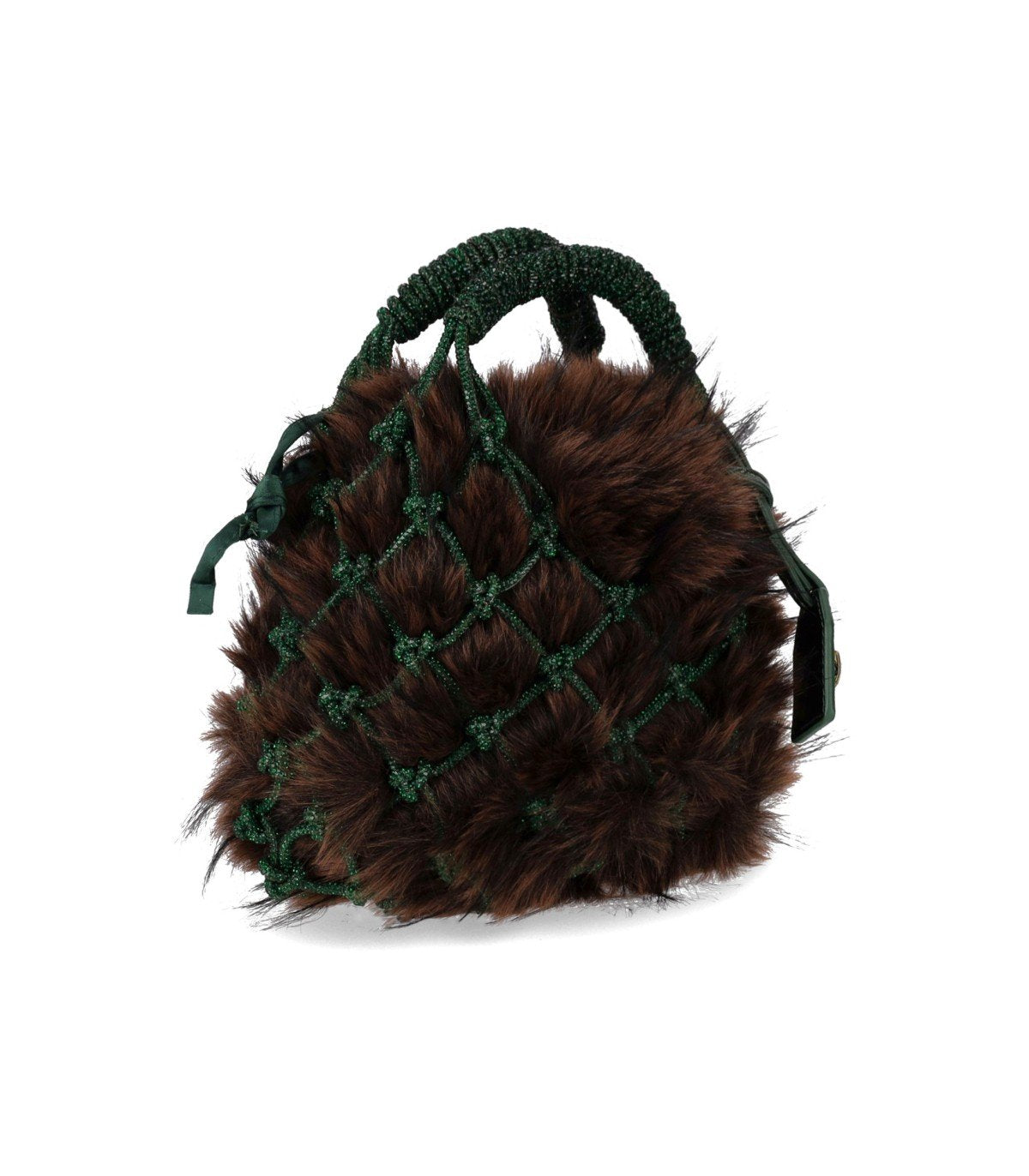 KURT GEIGER MACRAME CRYSTAL GREEN HANDBAG