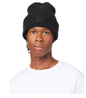 MARC JACOBS THE RIBBED DARK GREY BEANIE