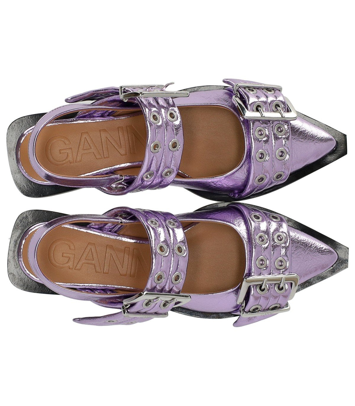 BALLERINA SLINGBACK CON FIBBIE LAVANDA GANNI