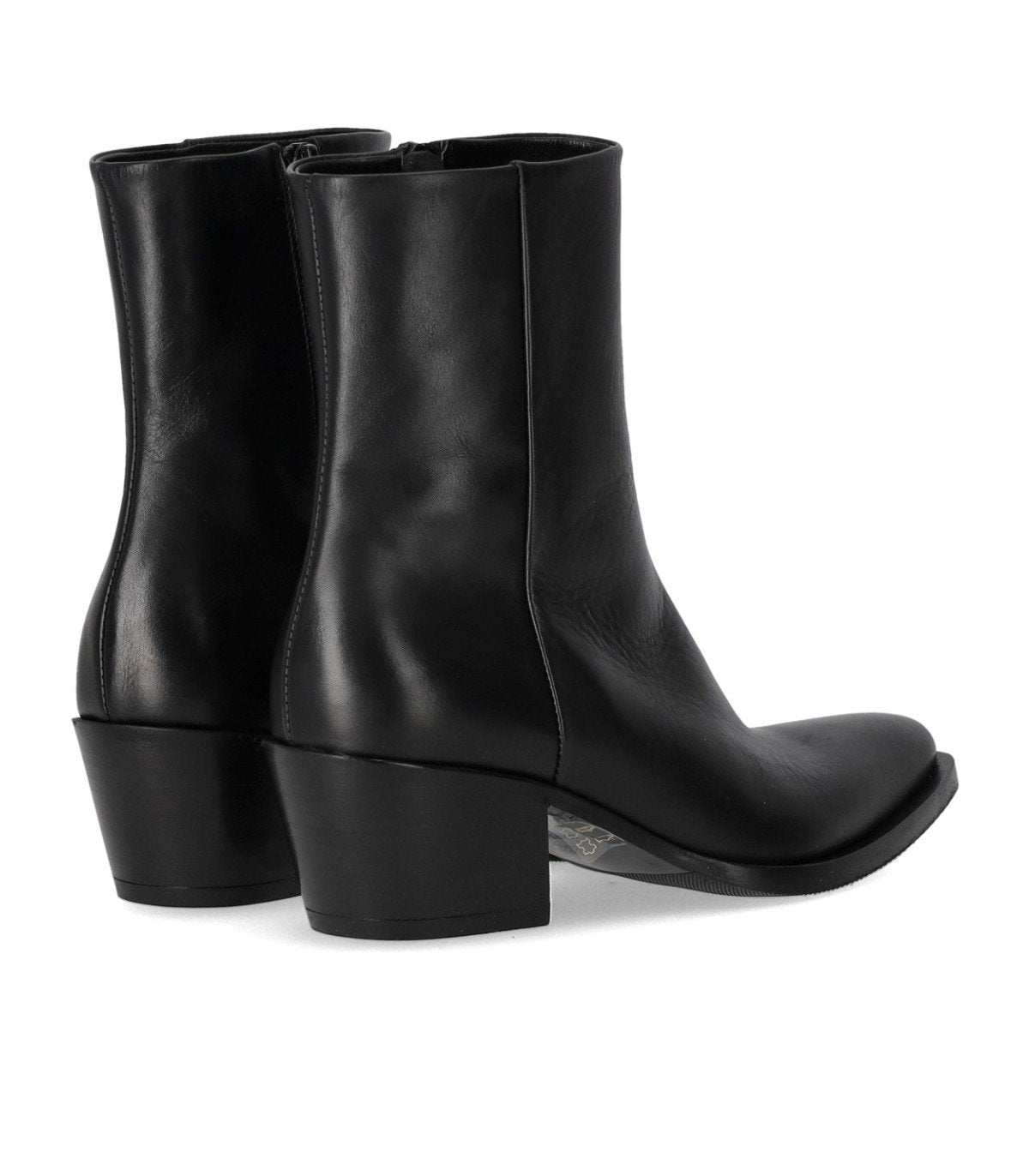 STRATEGIA BLACK HEELED ANKLE BOOT