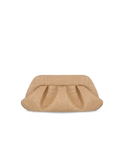 THEMOIRè EMERA PAPER FRINGES MACADAMIA CLUTCH BAG