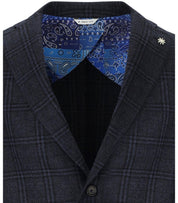GIACCA MONOPETTO TARTAN BLU MANUEL RITZ