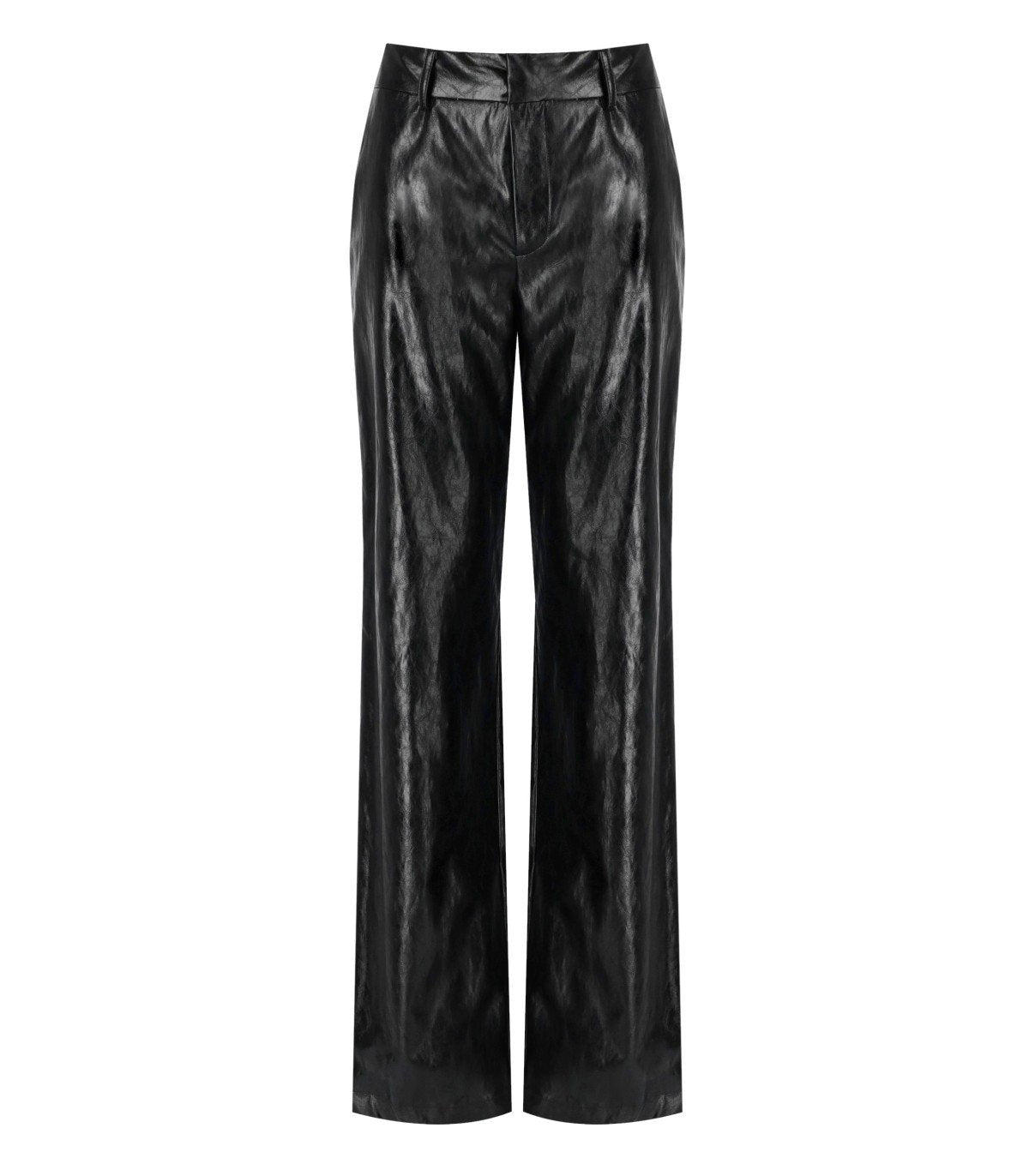 FEDERICA TOSI BLACK LEATHER EFFECT PANTS