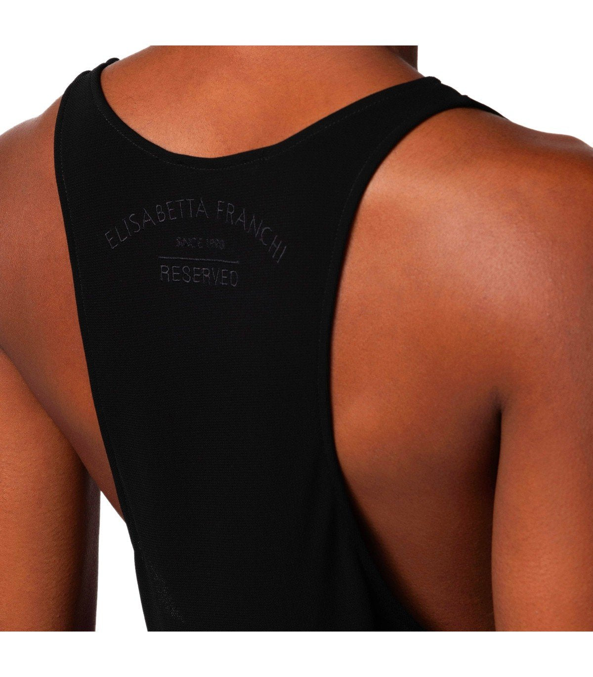 TOP CON LOGO RICAMATO NERO ELISABETTA FRANCHI