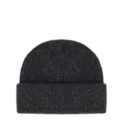 GANNI DARK GREY RIBBED BEANIE