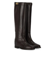 VIA ROMA 15 SANTA MONICA DARK BROWN HIGH BOOT WITH PADLOCK