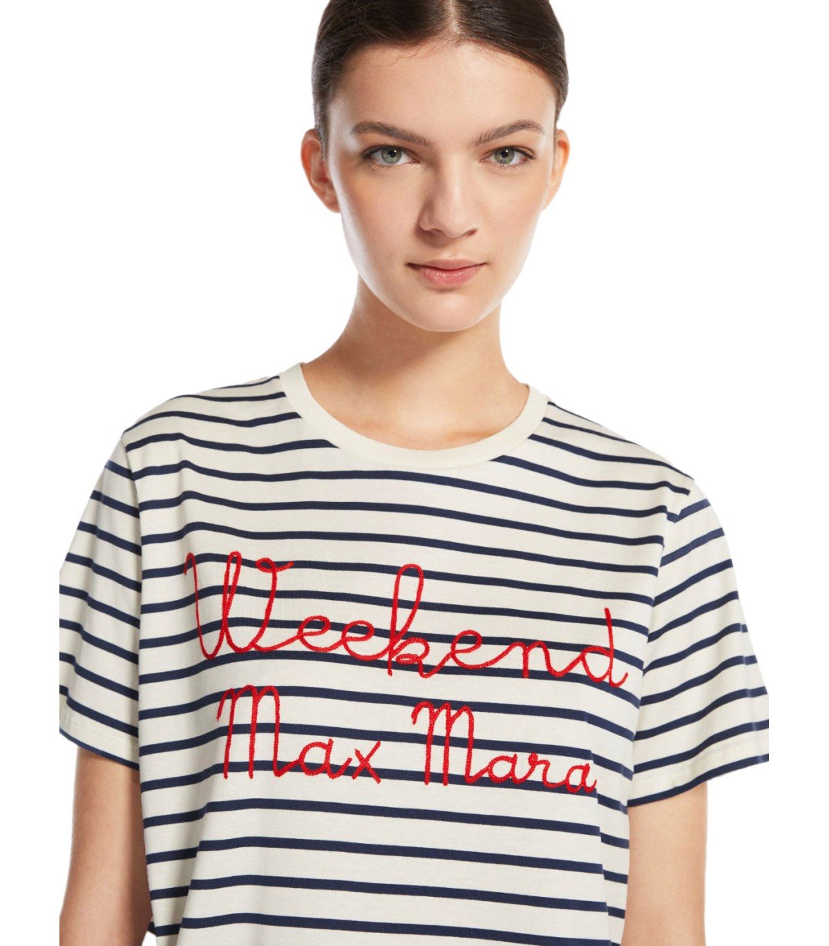 T-SHIRT OLGA A RIGHE BLU MAX MARA WEEKEND