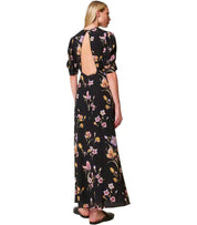 TWINSET SCHWARZ LANGES KLEID MIT BLUMEN