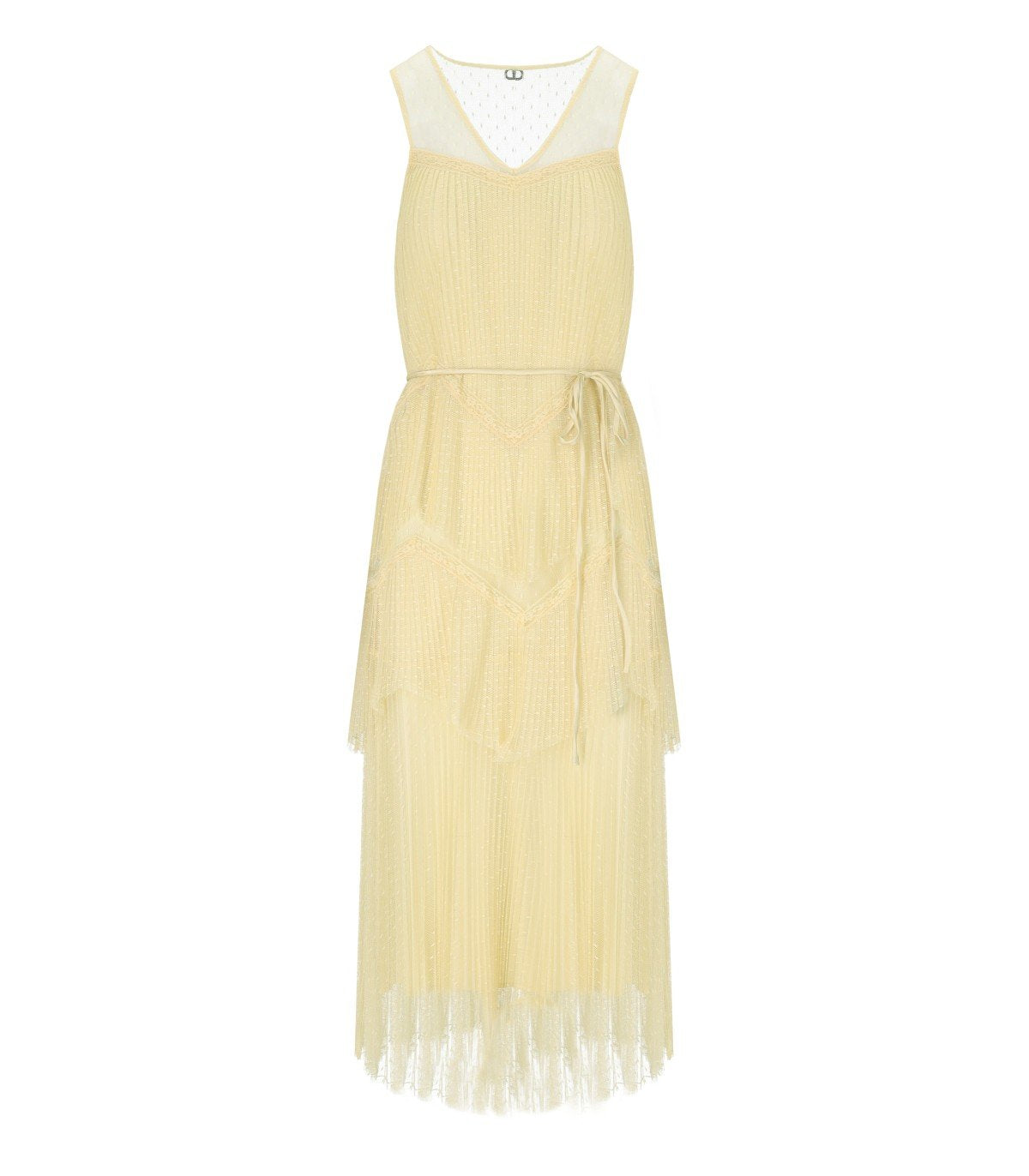 TWINSET VANILLA LONG PLEATED DRESS