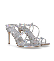 SANDALO CON TACCO PREWI ARGENTO NCUB