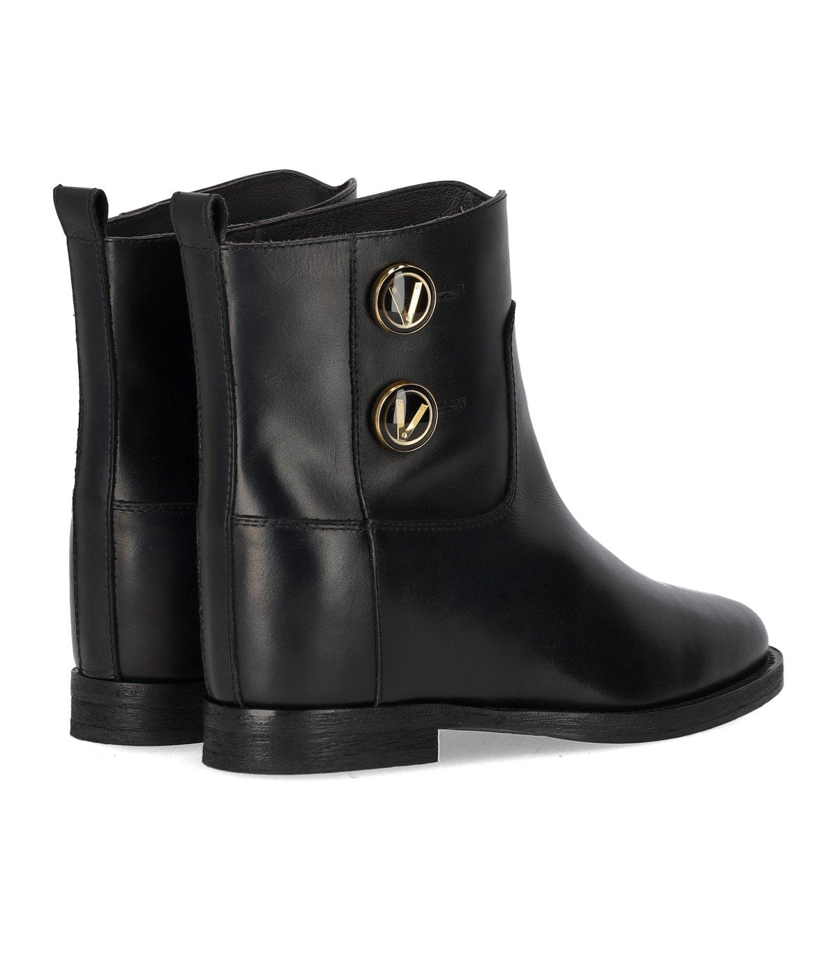 VIA ROMA 15 SANTA MONICA BLACK ANKLE BOOT WITH BUTTONS