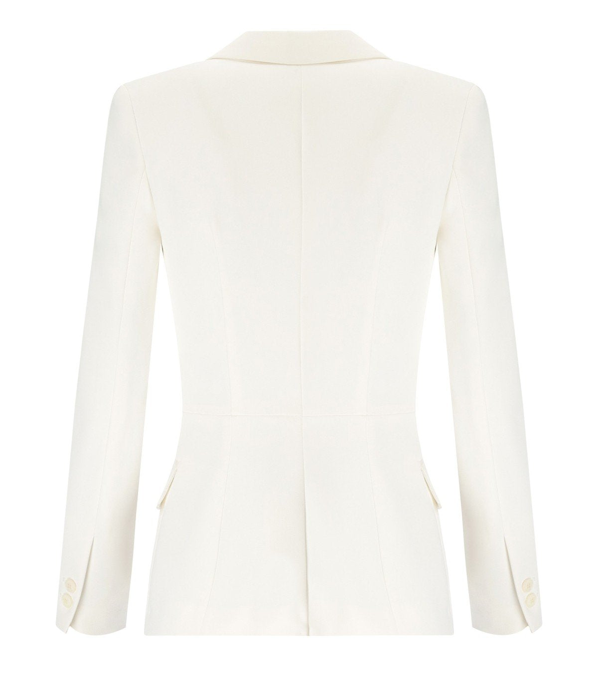 ELISABETTA FRANCHI IVORY CREPE DOUBLE-BREASTED JACKET