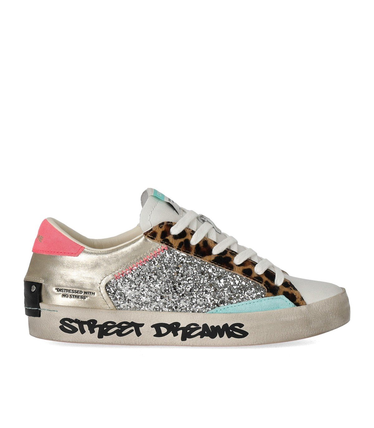 CRIME LONDON DISTRESSED PLATINUM WILDLIFE SNEAKER