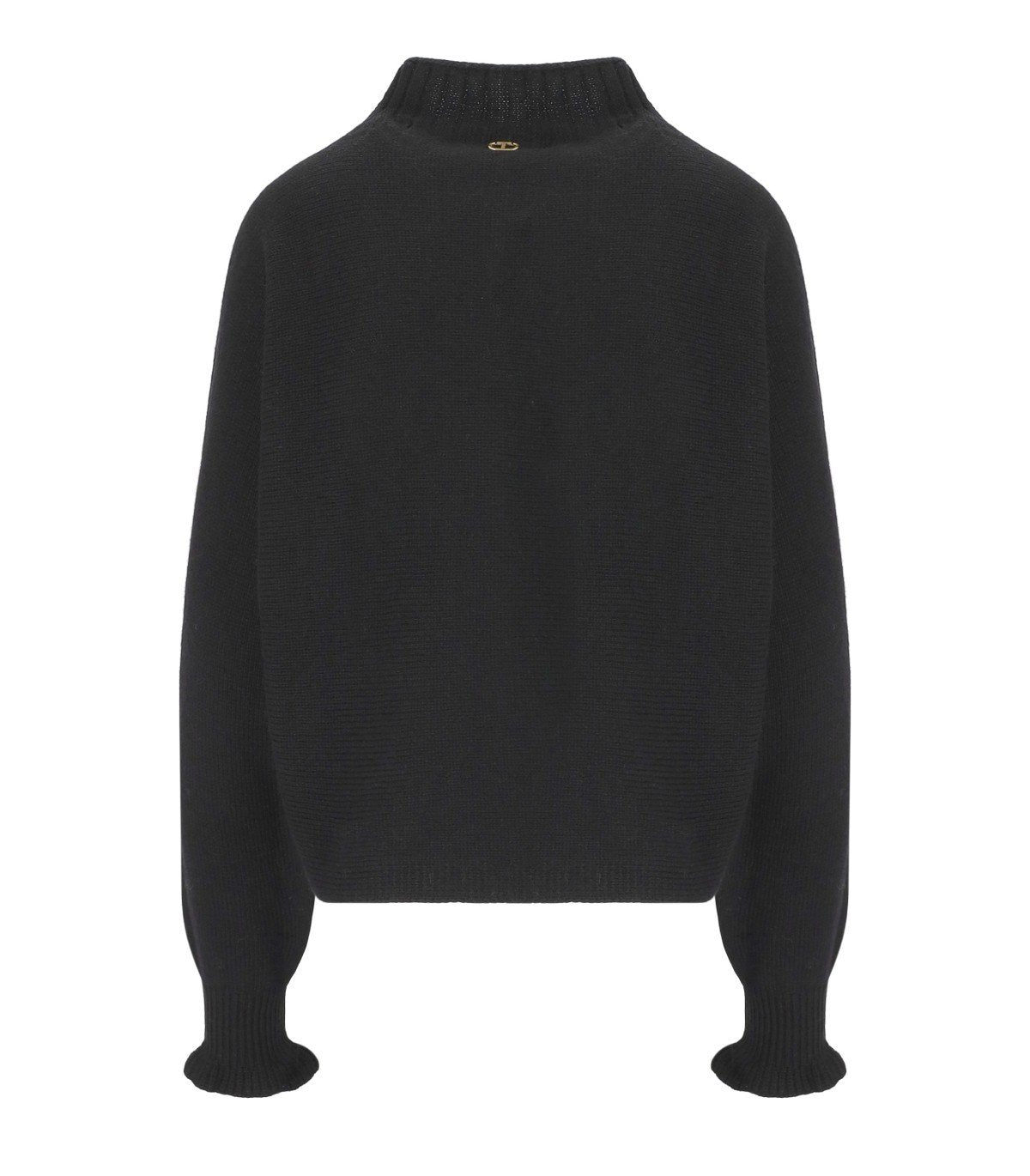 TWINSET SCHWARZER PULLOVER MIT HOHEM KRAGEN